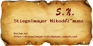 Stiegelmayer Nikodémusz névjegykártya